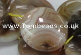 CAG779 15.5 inches 30mm flat round yellow agate gemstone beads