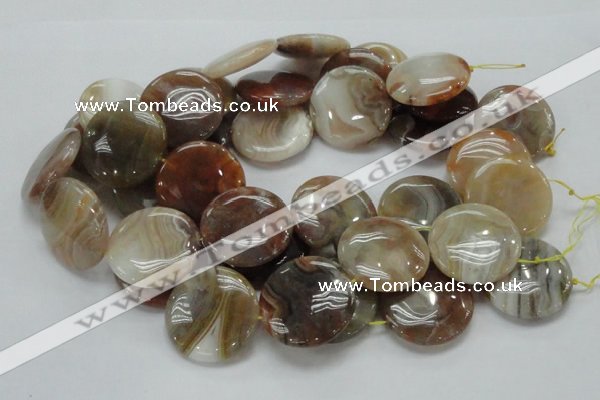 CAG780 15.5 inches 35mm flat round yellow agate gemstone beads