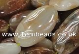 CAG783 15.5 inches 20*40mm oval yellow agate gemstone beads