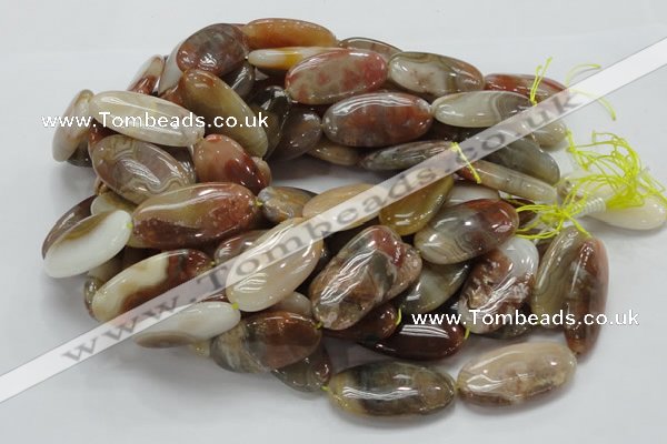 CAG783 15.5 inches 20*40mm oval yellow agate gemstone beads