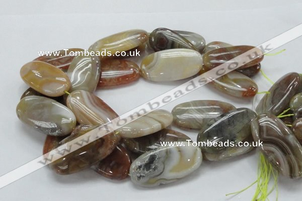 CAG784 15.5 inches 25*50mm oval yellow agate gemstone beads