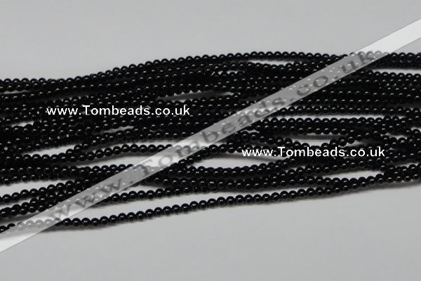 CAG7850 15.5 inches 2mm round black agate beads wholesale