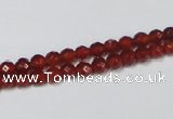 CAG7860 15.5 inches 2mm faceted round red agate beads wholesale