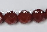 CAG7864 15.5 inches 18mm faceted round red agate beads wholesale