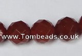 CAG7865 15.5 inches 20mm faceted round red agate beads wholesale