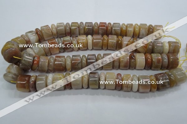 CAG787 15.5 inches 6*18mm & 12*18mm rondelle yellow agate beads