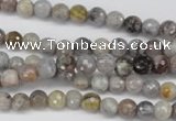 CAG7870 15.5 inches 4mm faceted round silver needle agate beads