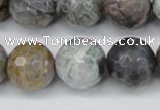 CAG7873 15.5 inches 20mm faceted round silver needle agate beads