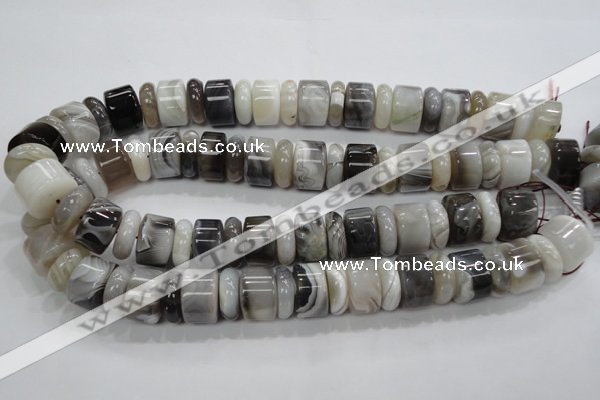 CAG788 15.5 inches 6*18mm & 12*18mm rondelle botswana agate beads