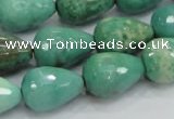 CAG7880 15.5 inches 15*20mm faceted teardrop grass agate beads