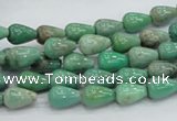 CAG7894 15.5 inches 6*10mm teardrop grass agate beads wholesale