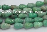 CAG7895 15.5 inches 8*10mm teardrop grass agate beads wholesale