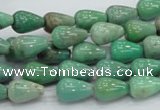 CAG7896 15.5 inches 8*12mm teardrop grass agate beads wholesale