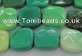 CAG7913 15.5 inches 15*15mm faceted square grass agate beads