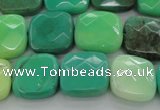 CAG7914 15.5 inches 16*16mm faceted square grass agate beads