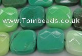 CAG7915 15.5 inches 18*18mm faceted square grass agate beads