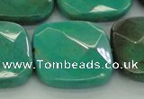 CAG7919 15.5 inches 35*35mm faceted square grass agate beads