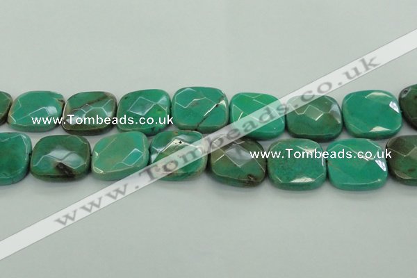 CAG7919 15.5 inches 35*35mm faceted square grass agate beads