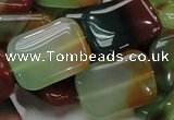 CAG792 15.5 inches 18*25mm rectangle rainbow agate gemstone beads