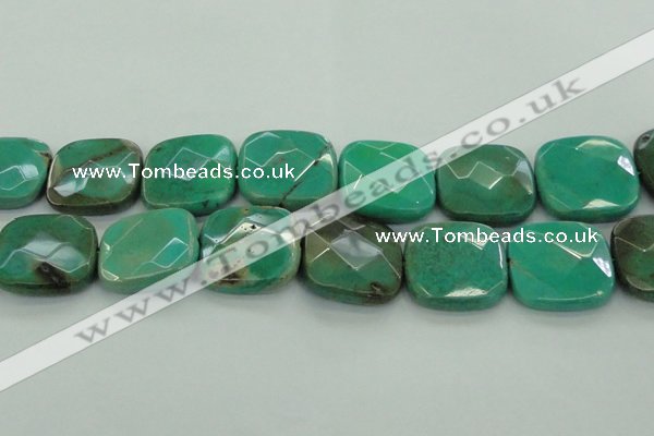 CAG7920 15.5 inches 40*40mm faceted square grass agate beads