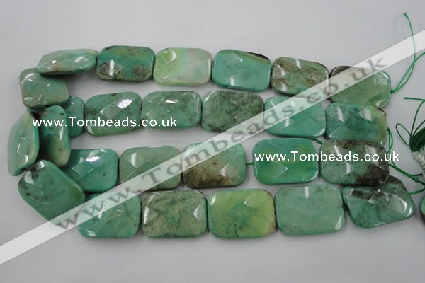 CAG7926 15.5 inches 18*25mm faceted rectangle grass agate beads