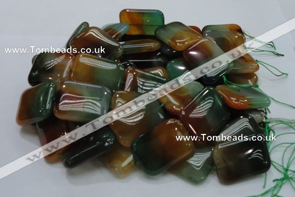 CAG794 15.5 inches 30*40mm rectangle rainbow agate gemstone beads