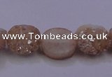 CAG7946 7.5 inches 8*10mm oval plated white druzy agate beads