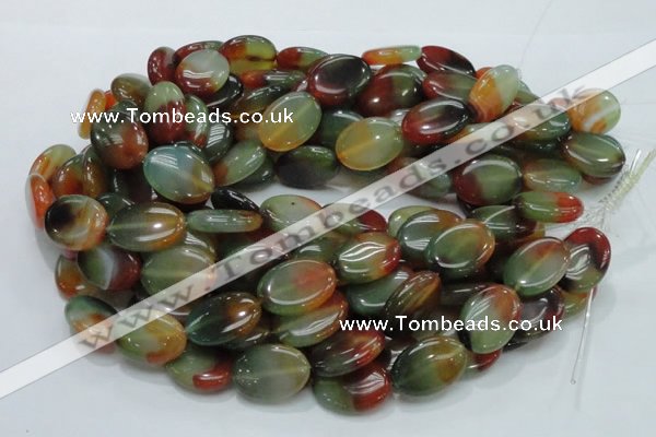 CAG796 15.5 inches 18*25mm oval rainbow agate gemstone beads