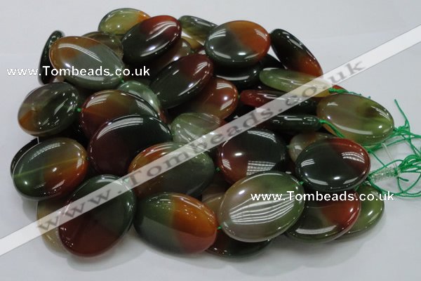 CAG797 15.5 inches 30*40mm oval rainbow agate gemstone beads