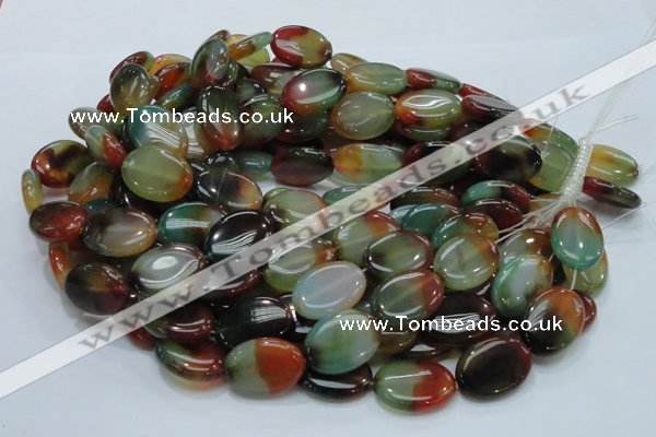 CAG798 15.5 inches 18*25mm oval rainbow agate gemstone beads