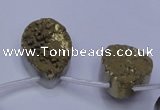 CAG7980 Top drilled 18*25mm flat teardrop plated white druzy agate beads