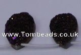 CAG7986 Top drilled 22*30mm flat teardrop plated white druzy agate beads