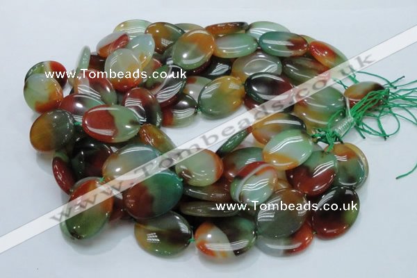 CAG799 15.5 inches 22*30mm oval rainbow agate gemstone beads