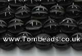 CAG8000 15.5 inches 8mm carved round black agate beads