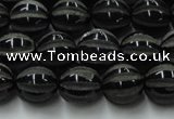 CAG8001 15.5 inches 10mm carved round black agate beads