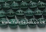 CAG8005 15.5 inches 8mm carved round green agate beads