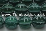 CAG8008 15.5 inches 14mm carved round green agate beads