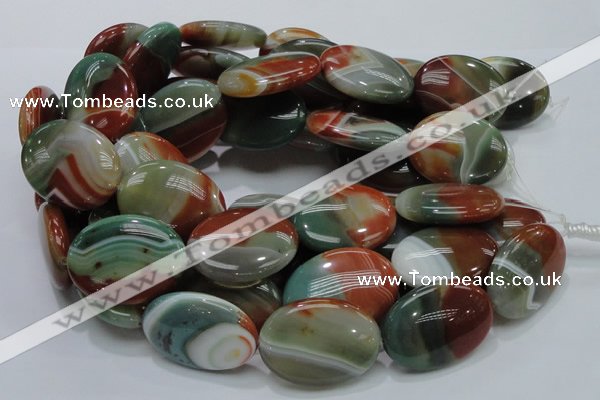 CAG801 15.5 inches 30*40mm oval rainbow agate gemstone beads