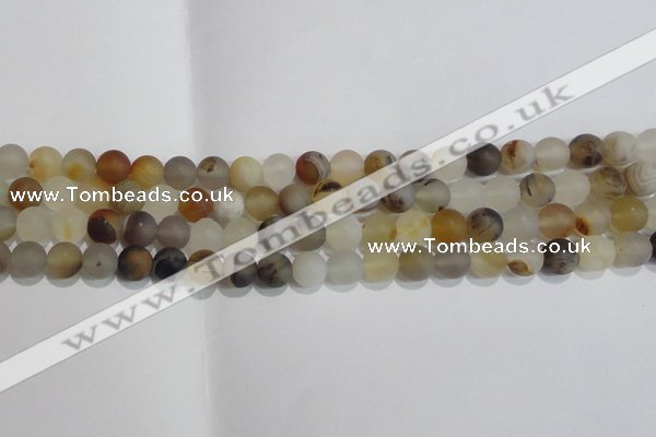 CAG8011 15.5 inches 6mm round matte Montana agate gemstone beads