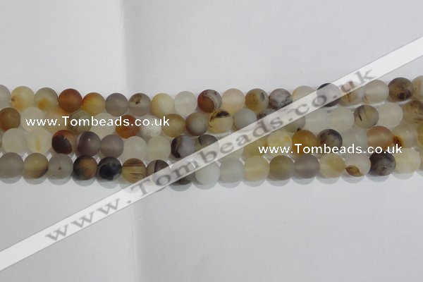 CAG8012 15.5 inches 8mm round matte Montana agate gemstone beads