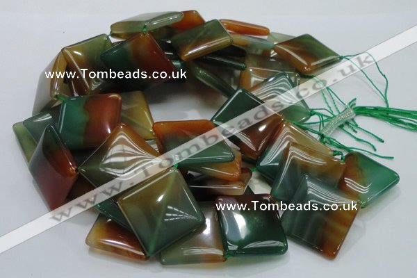 CAG805 15.5 inches 30*30mm diamond rainbow agate gemstone beads