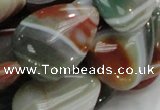 CAG808 15.5 inches 22*30mm flat teardrop rainbow agate gemstone beads