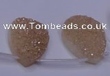 CAG8131 Top drilled 18*25mm teardrop champagne plated druzy agate beads