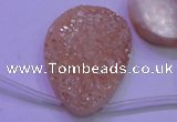 CAG8141 Top drilled 30*40mm teardrop champagne plated druzy agate beads