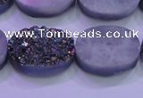 CAG8194 7.5 inches 18*25mm oval rainbow plated druzy agate beads