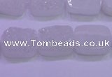 CAG8220 Top drilled 12*16mm rectangle white plated druzy agate beads