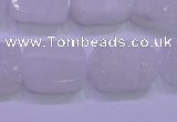 CAG8240 Top drilled 15*20mm rectangle white plated druzy agate beads