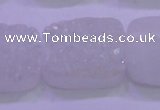 CAG8260 Top drilled 20*30mm rectangle white plated druzy agate beads