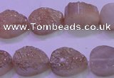 CAG8281 7.5 inches 12*16mm teardrop champagne plated druzy agate beads
