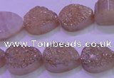 CAG8291 7.5 inches 13*18mm teardrop champagne plated druzy agate beads